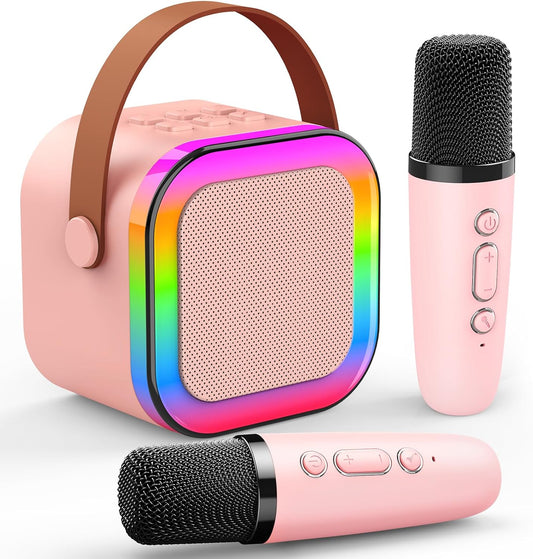 Karaoke Machine 2 Microphones, Birthday Gifts for Girls Toys Age 3-15 Year Old Girls Gifts Kids Microphone Toys for 3-12 Year Old Girls Birthday Presents Microphone for Kids Toys